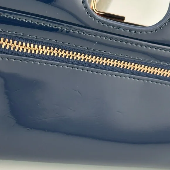 Ted Baker Navy Patent Leather Clutch Wallet - Picture 13 of 16